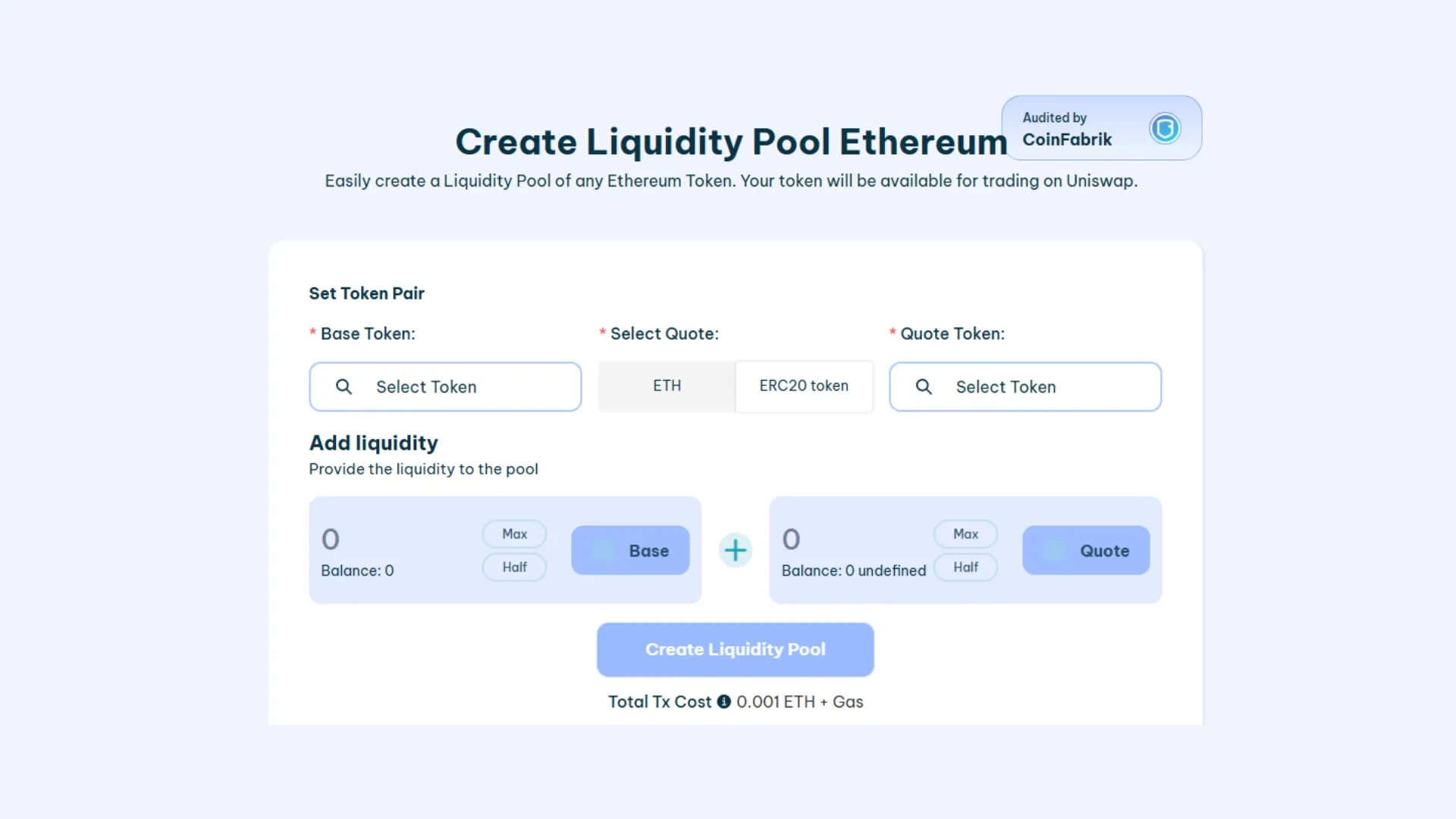 После того как разобрался, как создать meme coin в Ethereum, важно иметь liquidity pool, через который проходят сделки на покупку и продажу.