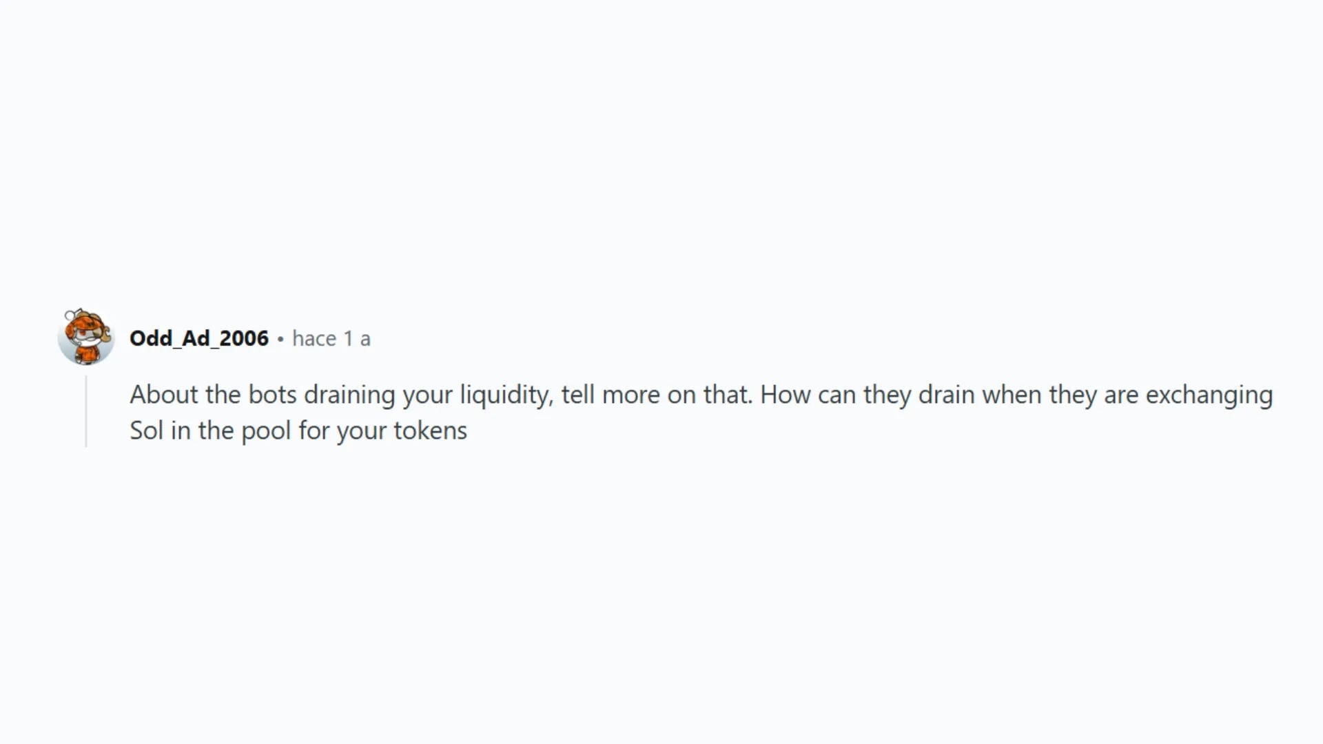 User making a question on Reddit about solana token creation