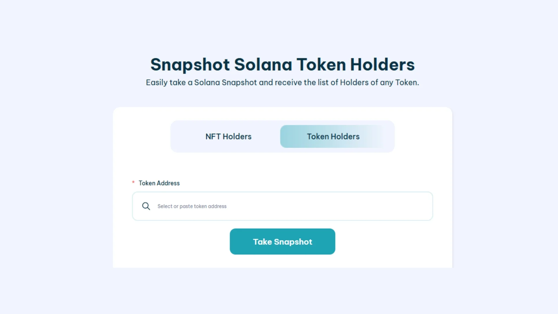 Holder snapshot eines token auf Solana erstellen, um an die holders zu kommen.