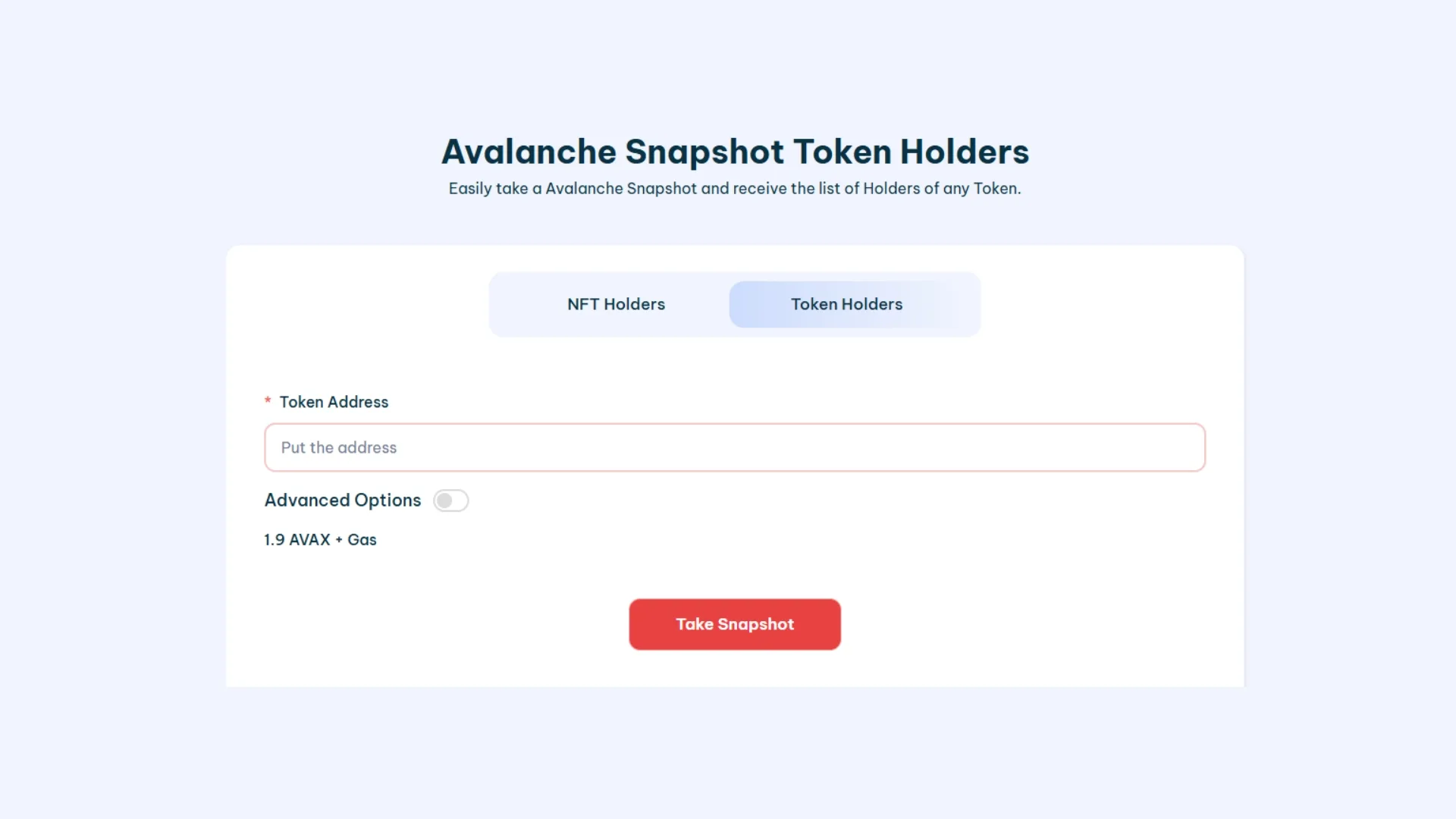 how-to-snapshot-a-avalanche-token-screenshot Cómo hacer un snapshot en Avalanche para conseguir la lista de holders de cualquier token usando Smithii.