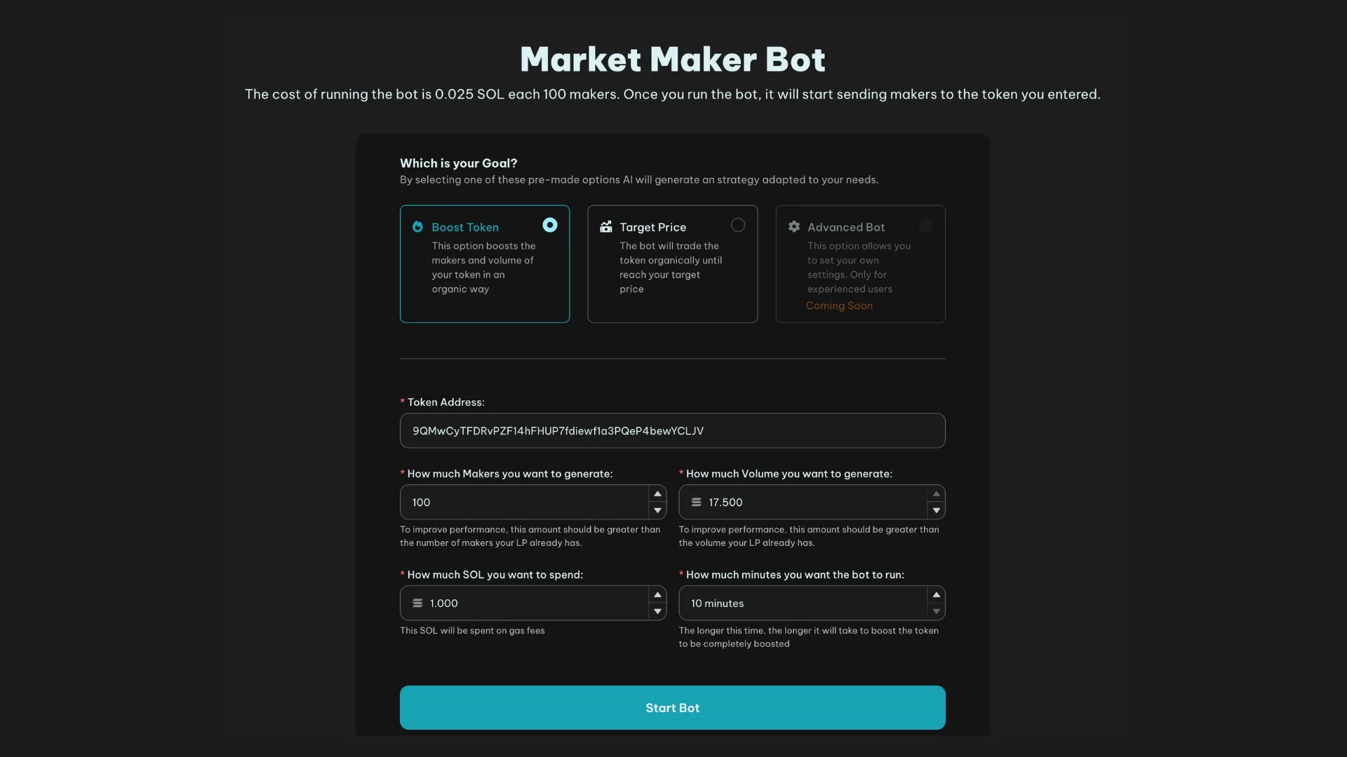 market maker bot ui 2 - Smithii