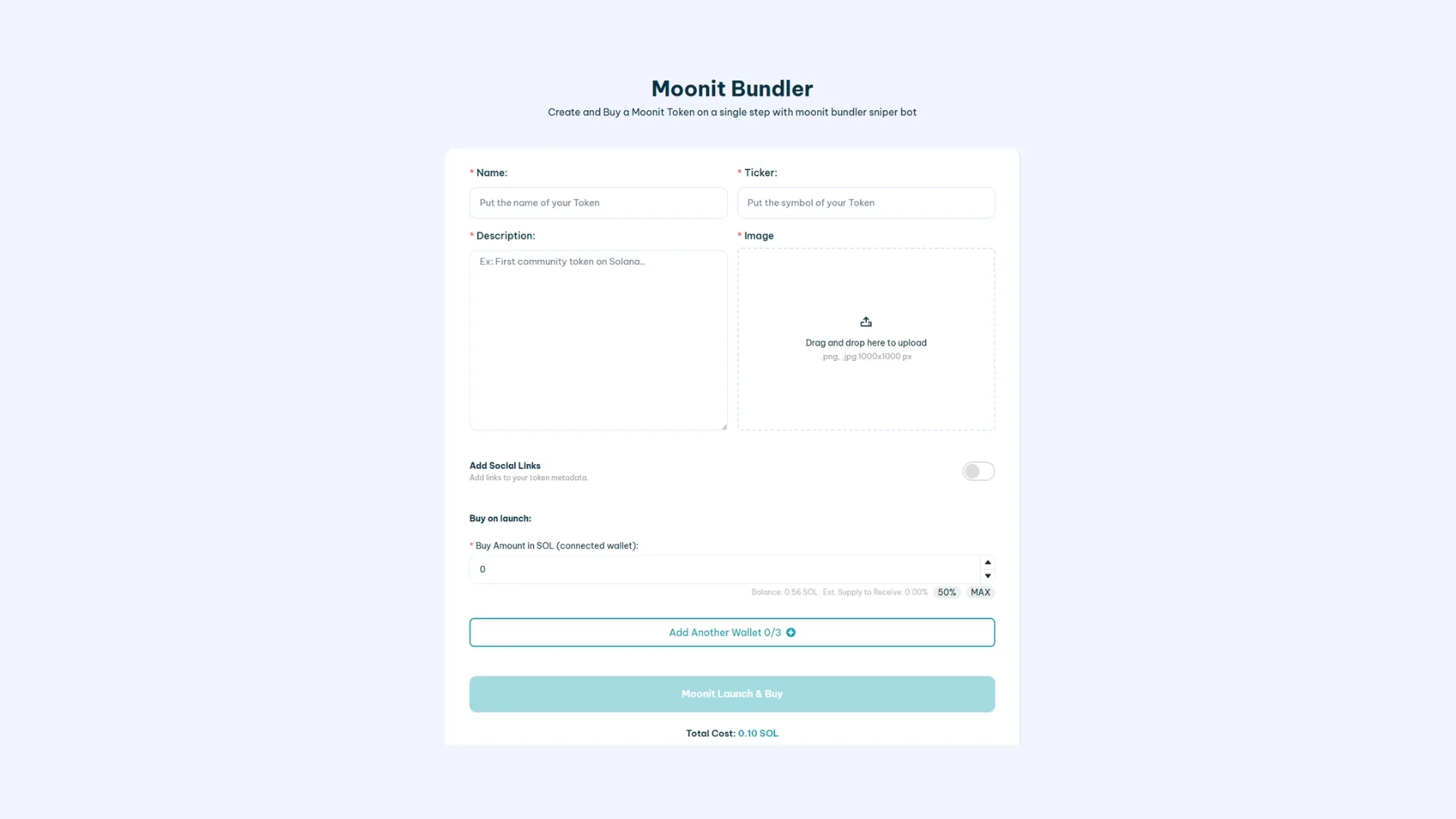 how-to-use-moonit-bundler-screenshot Moonitのbundler botの使い方ガイド: Smithiiのインターフェースのスクリーンショット。