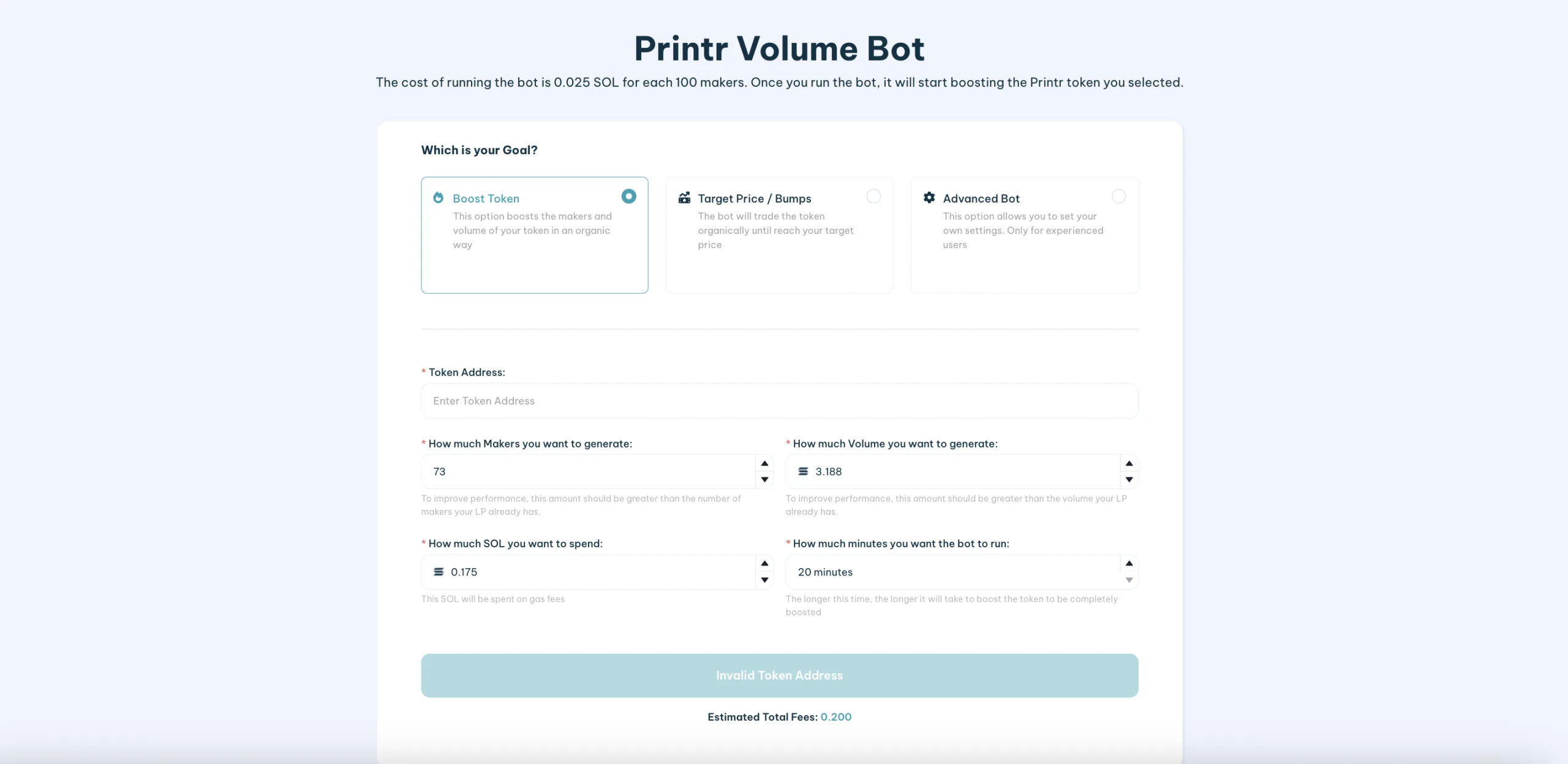 Printr Volume bot - Smithii Printr Volume bot Smithii