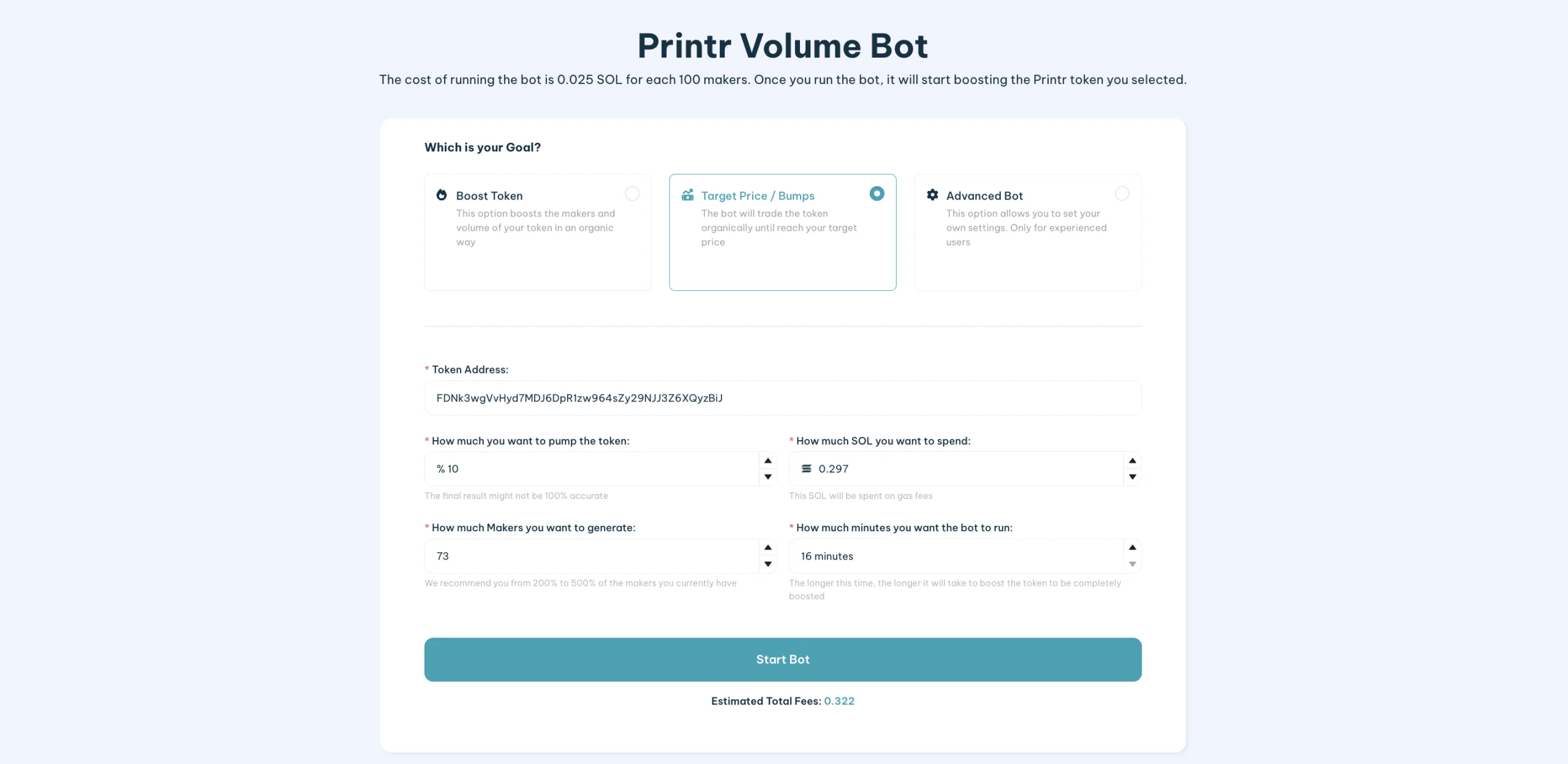 Printr Volume bot - Smithii Printr Volume bot Smithii