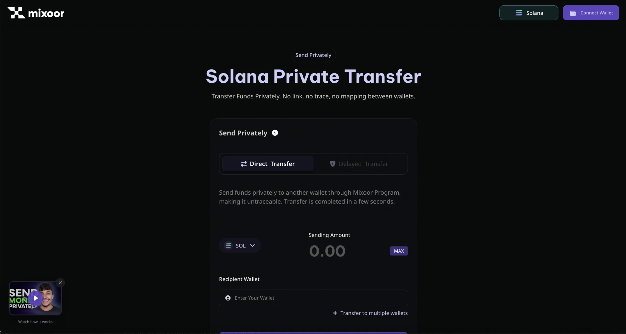 mixoor - private transfers
