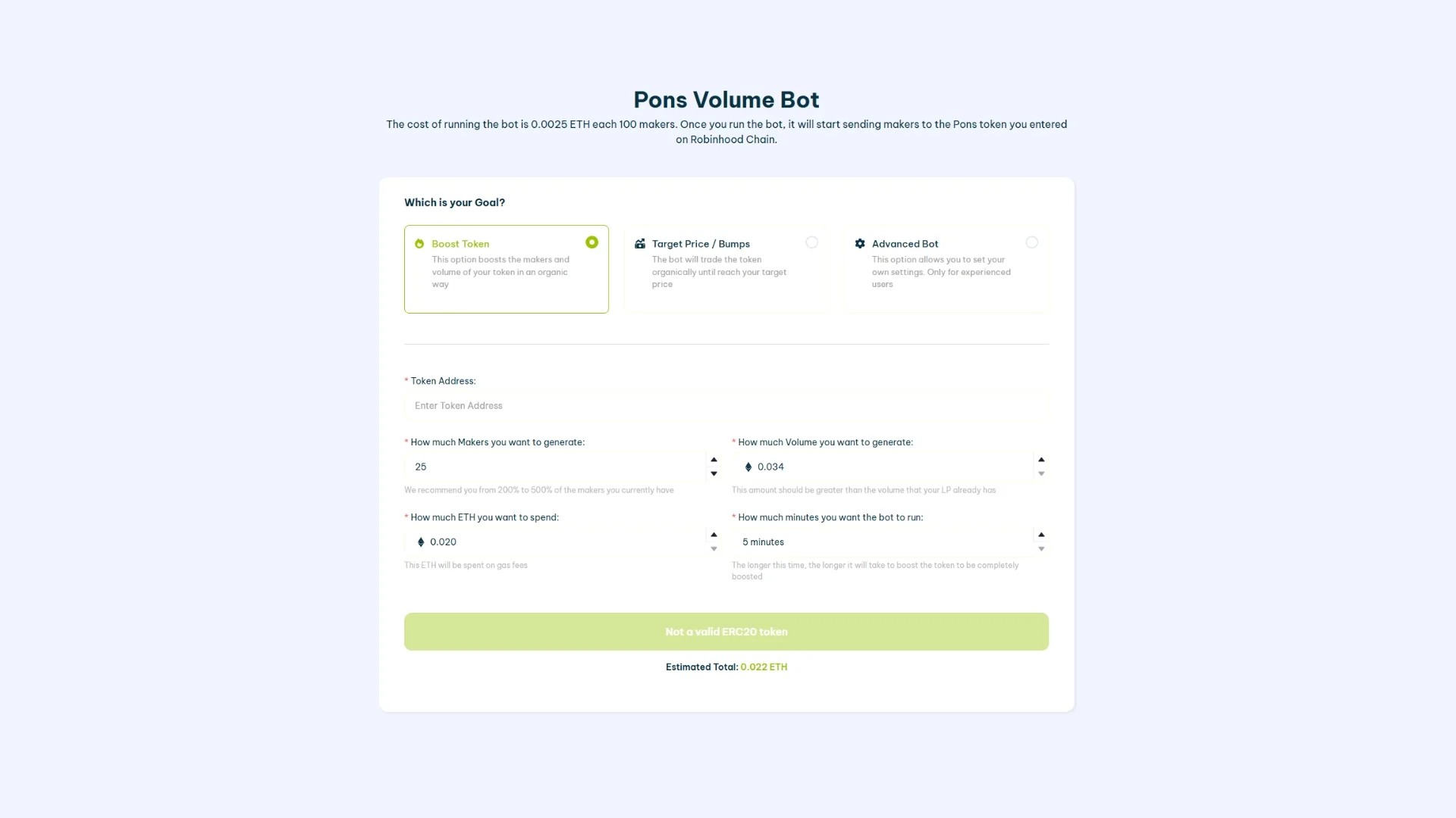 Pons Volume Bot: tool dari Smithii Tools yang memungkinkan kamu generate transaksi secara otomatis.