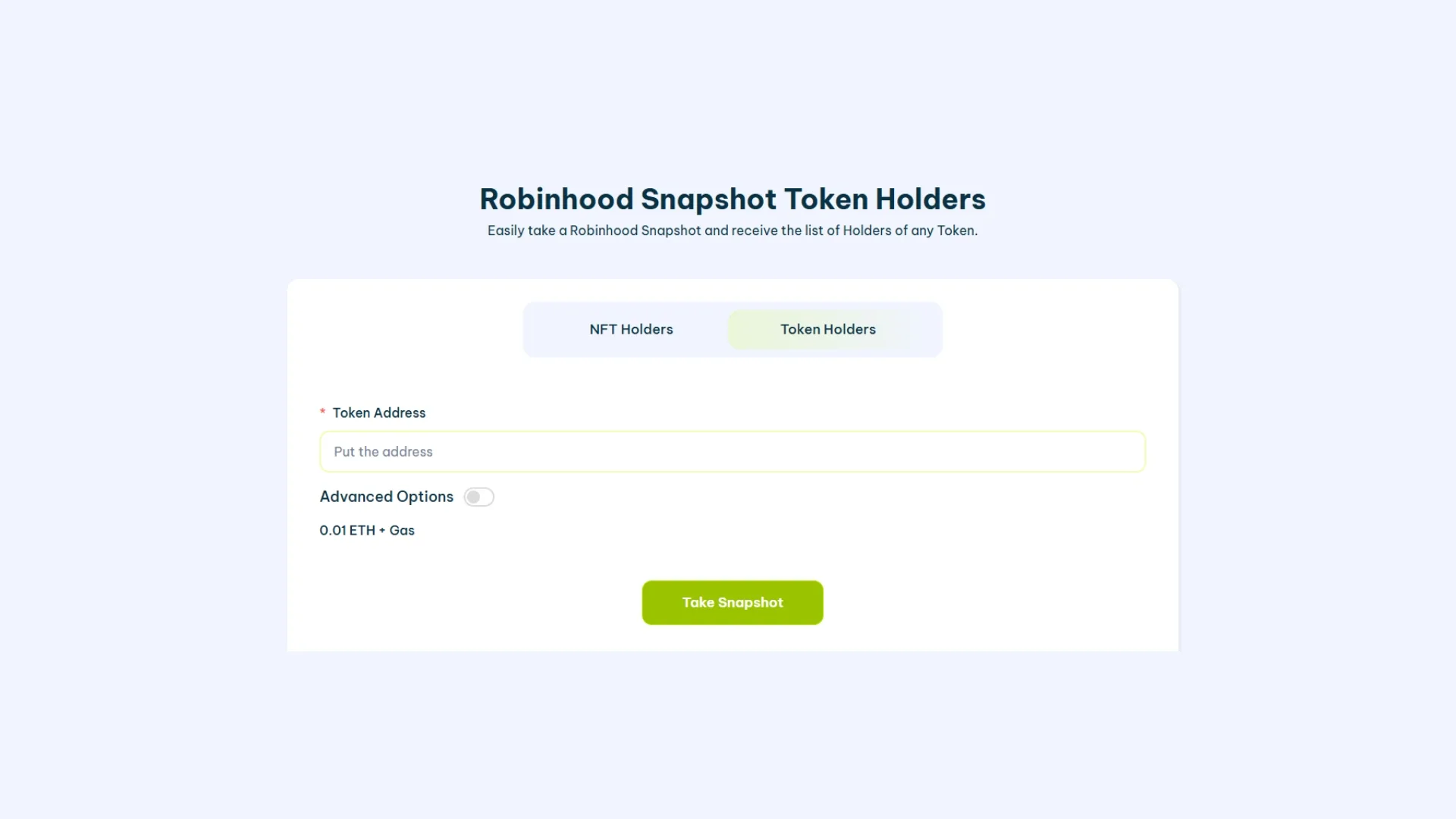 Cara melihat holders token di Robinhood Chain: download semua holders dengan satu klik.