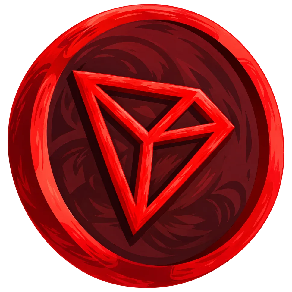 TRON TRX 토큰의 3D 로고 TRON TRX 토큰의 3D 로고