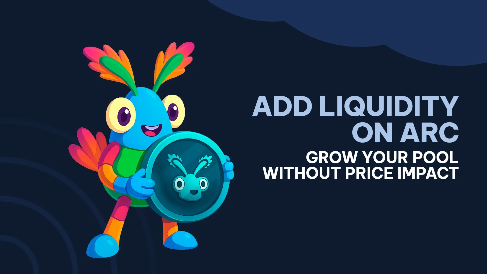 Cómo añadir liquidez en Arc: el Shrimp de Smithii sujetando un token para reforzar su pool de USDC