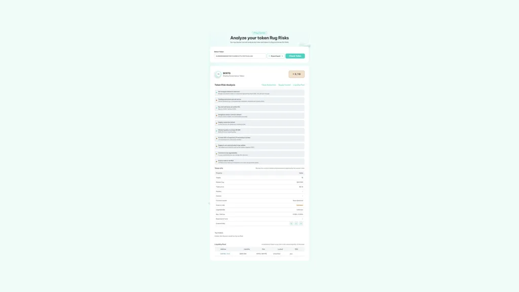 Hyperliquid Smithii Rug Check how to spot a honeypot on Hyperliquid: Hyperliquid Smithii Rug Check report with the buy and sell simulation