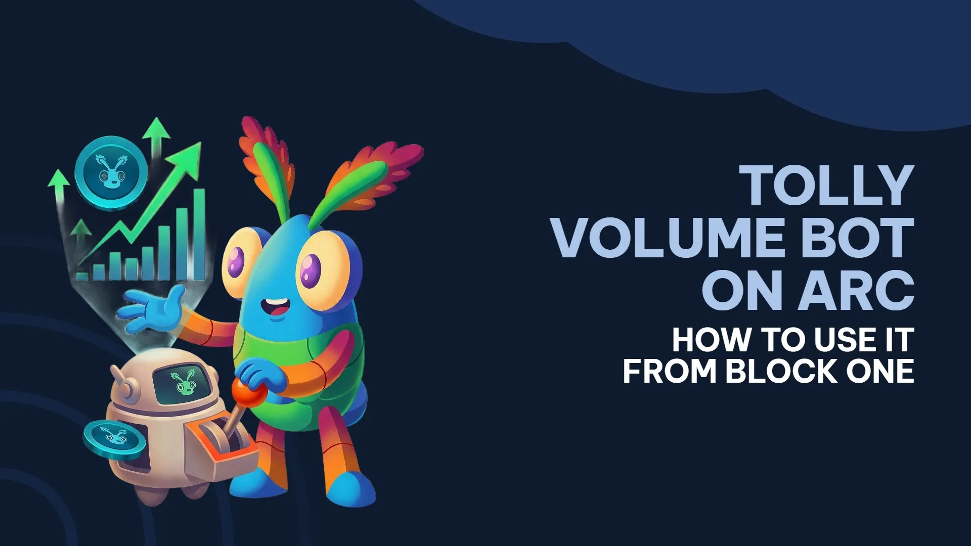Cómo usar un volume bot en Tolly: el Shrimp de Smithii manejando un bot con un gráfico de volumen al alza