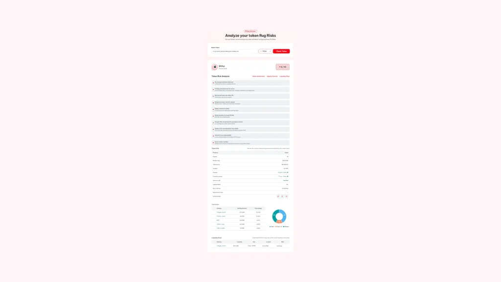 Smithii 的 TRON Rug Check 如何在 TRON 上识别 rug pull:Smithii 的 TRON Rug Check 报告,包含十项检查和持有者列表